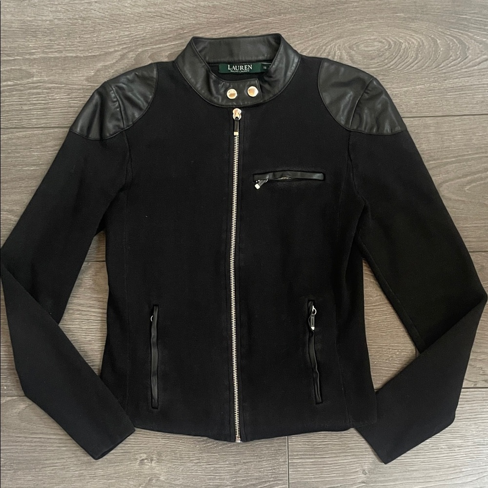 Lauren Ralph Lauren cotton jacket Black Faux Leather